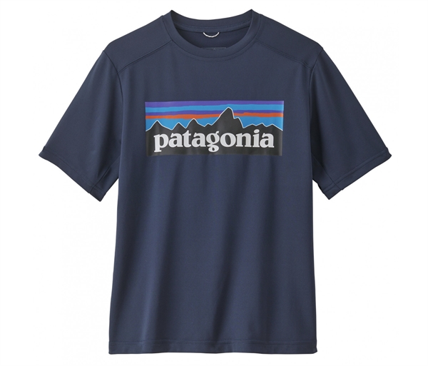 Patagonia Kids Cap SW T-Shirt - P-6 Logo: New Navy